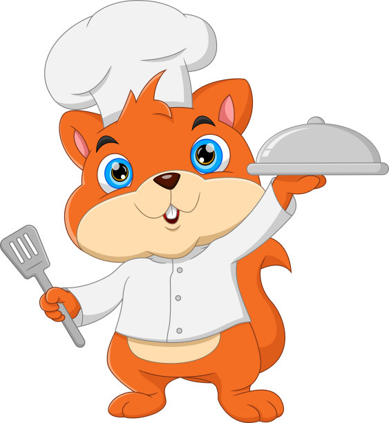 卡通可爱小松鼠厨师