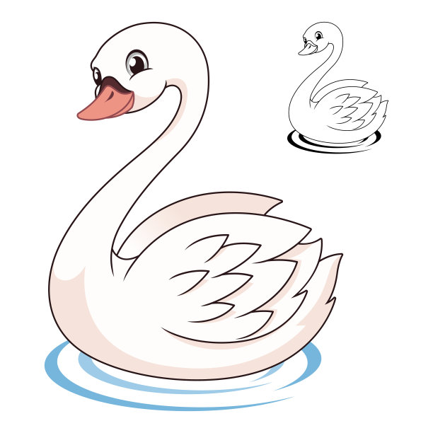 游泳的白鹅logo