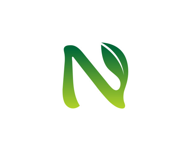 n字母logo设计,绿色标志