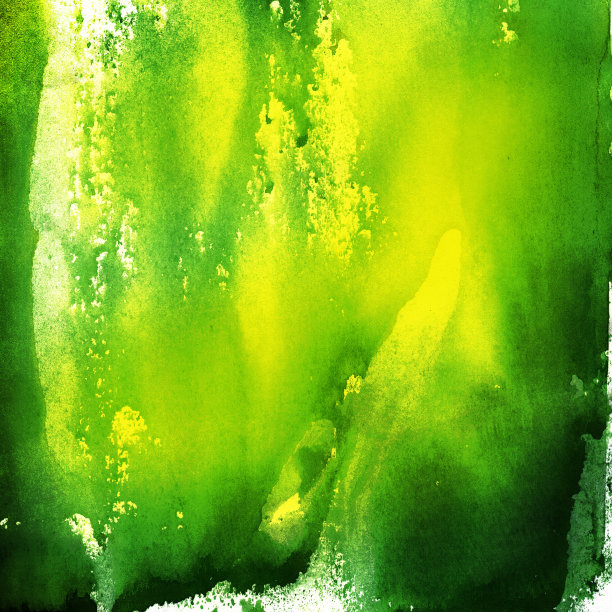 绿色渐变水滴喷溅装饰画