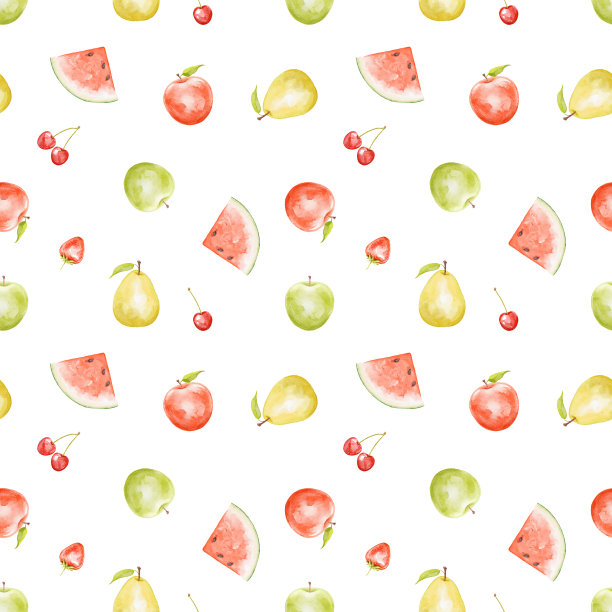 手绘水彩水果苹果