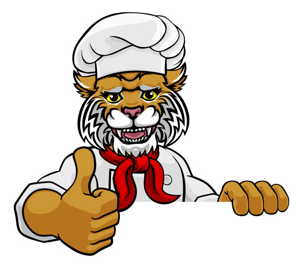餐饮老虎卡通logo