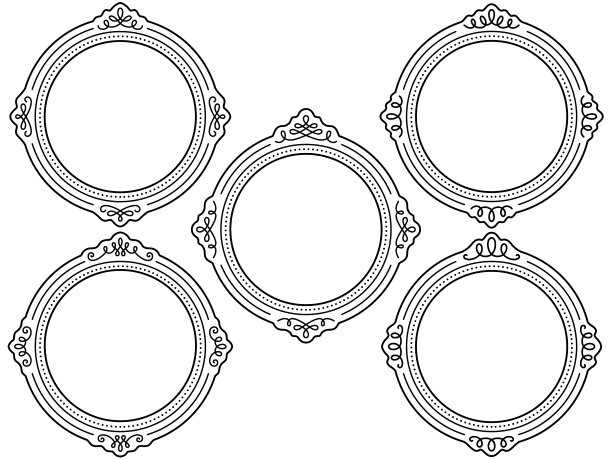 圆镜图案设计 圆盘图案模板