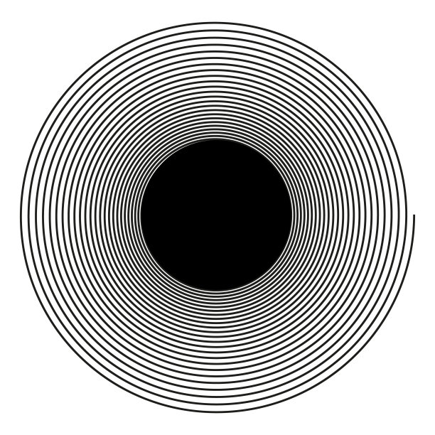 黑色圆形线条条纹螺旋