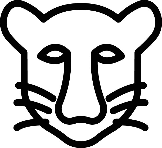 抽象豹头像logo