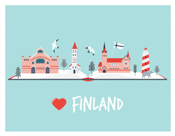 芬兰地标海报设计