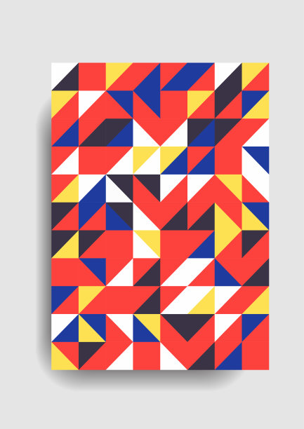 彩色多边形几何画册模板矢量素材