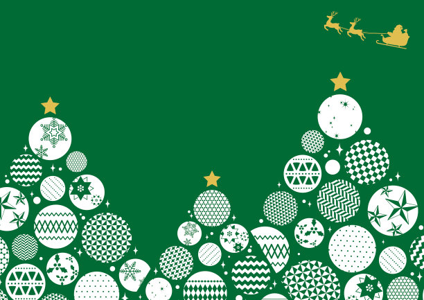 绿色简约大气圣诞节贺卡雪花海报