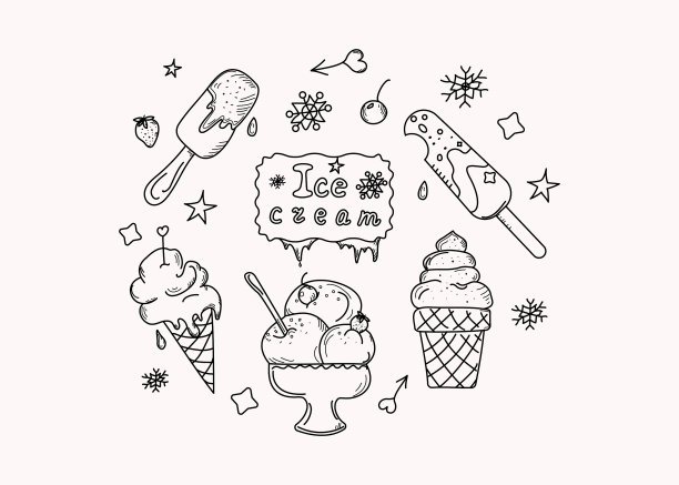 可爱雪 冰淇淋 甜筒