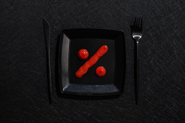 黑色的西餐厅美食打折促销海报