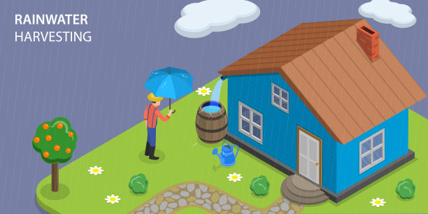 雨水节气插画 