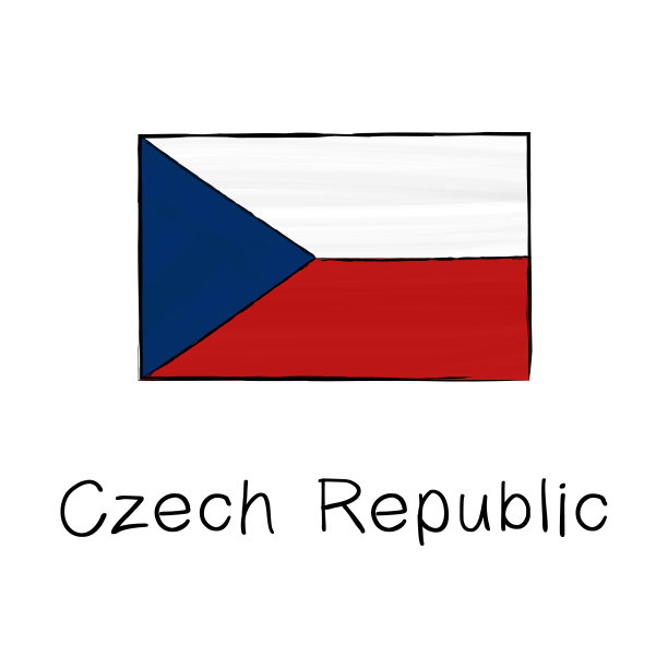 捷克标志建筑线稿