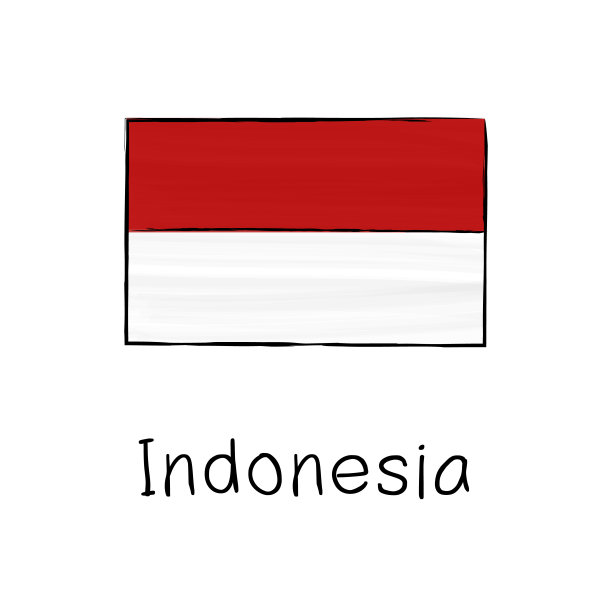 印尼标志建筑线稿