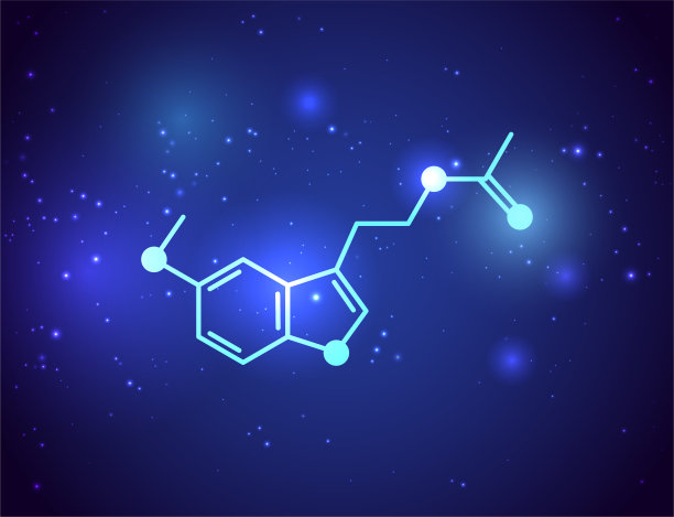 蓝色白色医疗科技有机分子背景