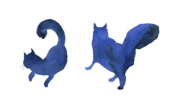 抽象人物猫咪装饰画