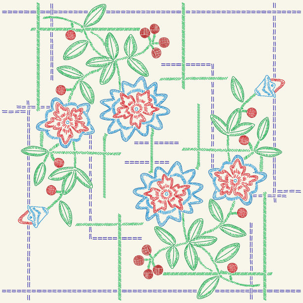 细线花纹框架矢量图