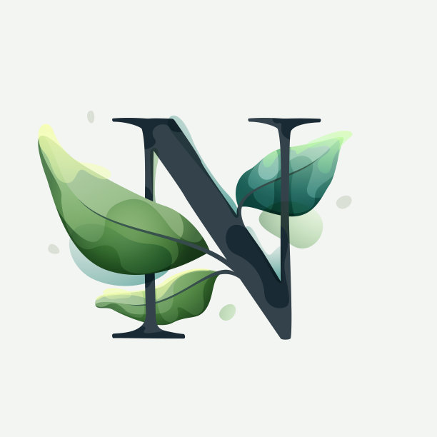 n字母logo设计,绿色标志