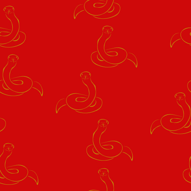 蛇年插画中国风服饰
