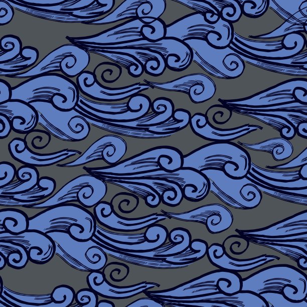 传统海浪图案矢量图