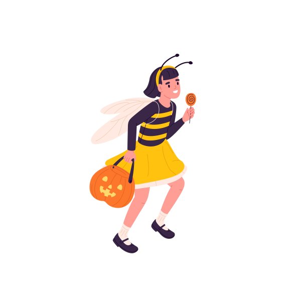 卡通奔跑蜜蜂