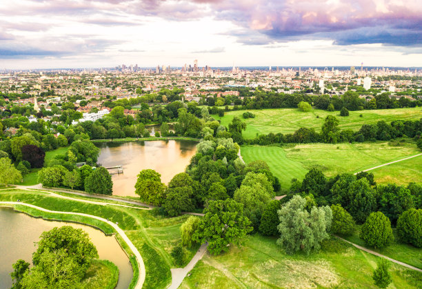 无人机远景航拍英国伦敦摄影