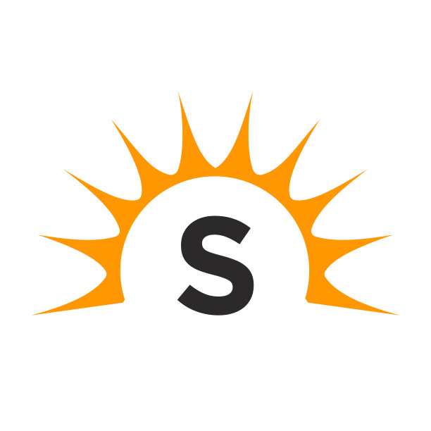 s字母,太阳,logo