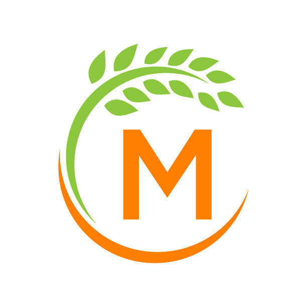 m字母花朵标志logo设计