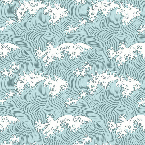 传统海浪图案矢量图