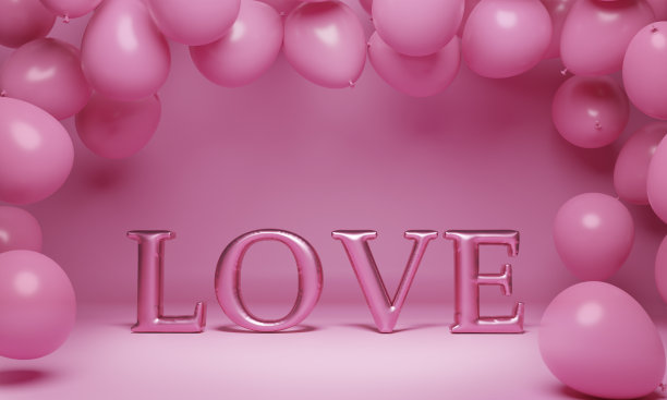 粉色婚礼效果图粉色婚礼热气球