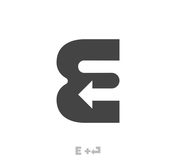 e字母箭头科技logo