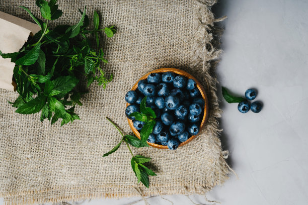 蓝色小蓝莓水果美食包装袋