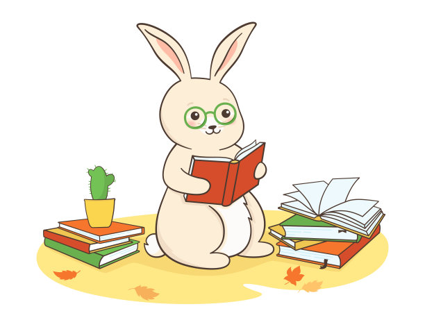卡通兔子阅读海报设计