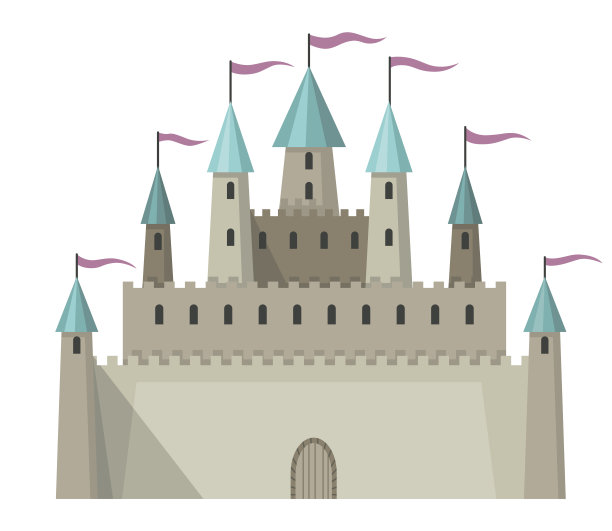 扁平城堡插画