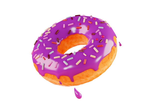 3d紫色甜甜圈