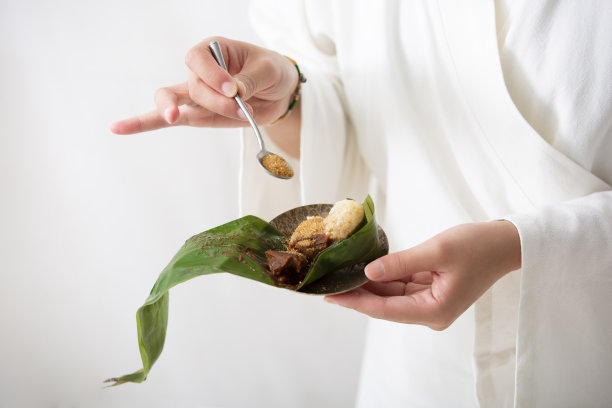 中国传统节日端午节粽子美食白底