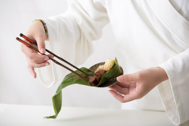 中国传统节日端午节粽子美食白底