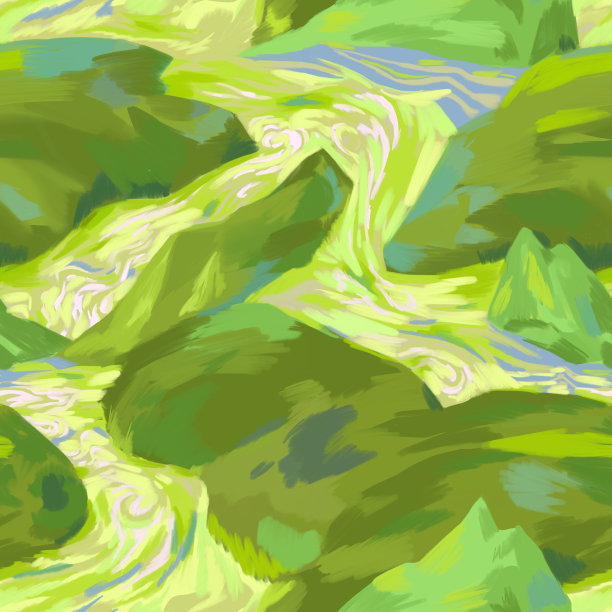 高清油画布纹抽象山水