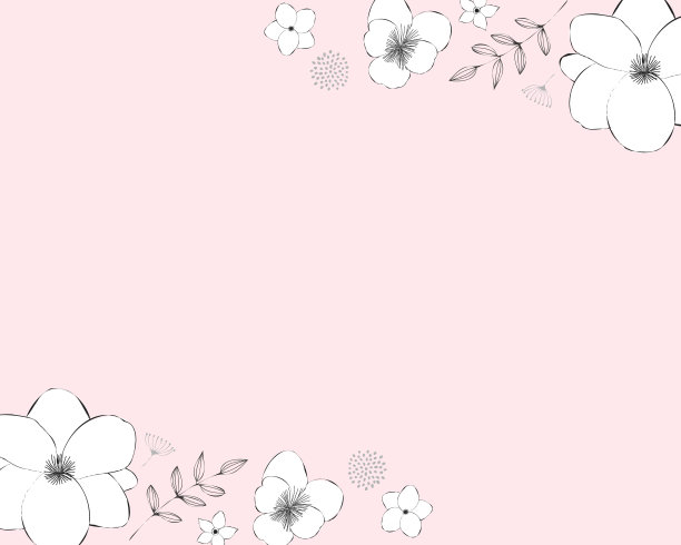 粉色花卉装饰名片