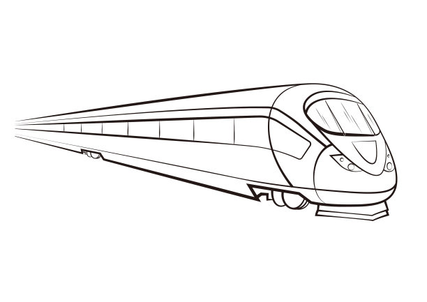 高铁动车站黑白