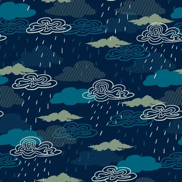 下雨雨伞乌云图案