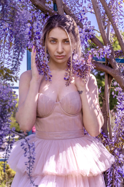 紫藤花与美人