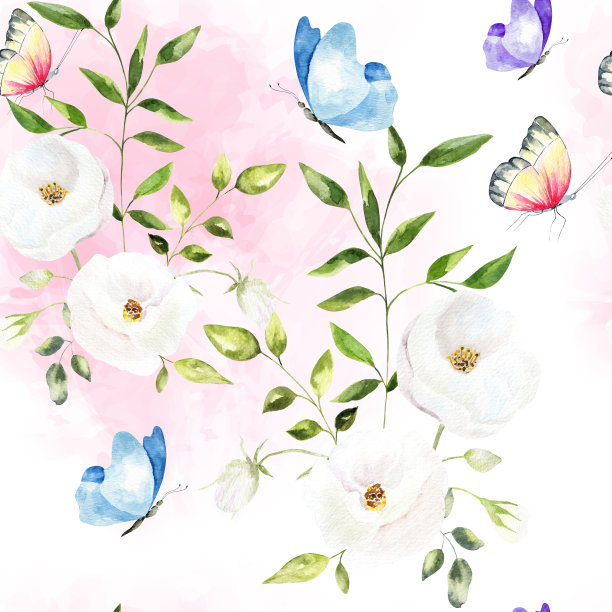 抽象水彩斑点花卉挂画装饰画