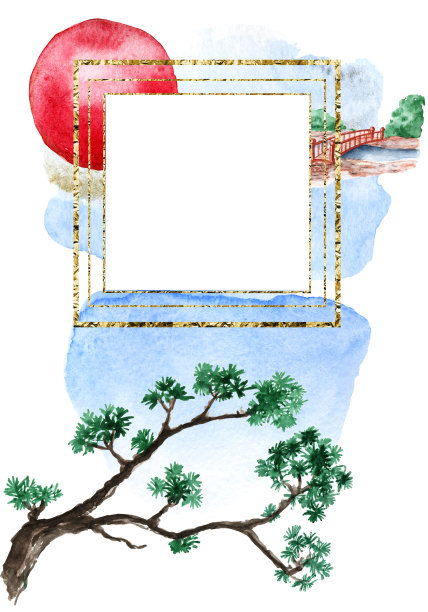 地产插画中国风森林