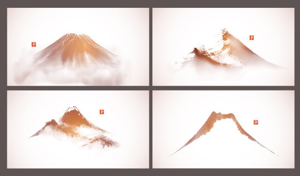 中国风水墨山水远山意境装饰画