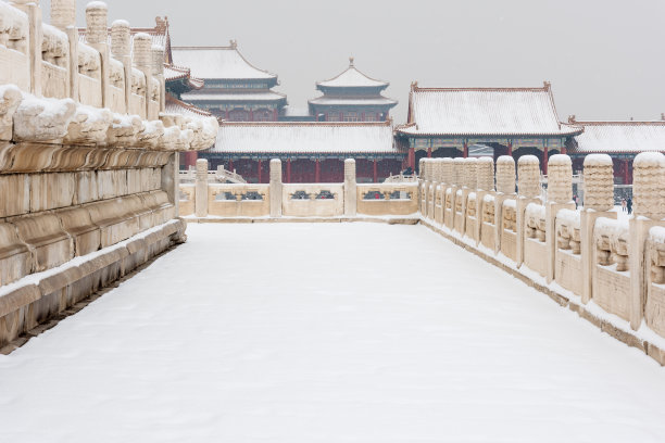 北京故宫太和殿雪景