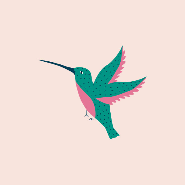 飞翔蜂鸟logo小鸟标志