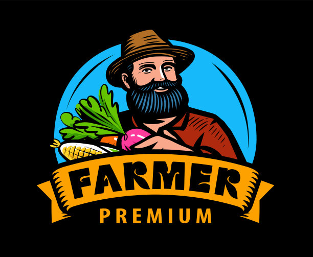 卡通农民老伯伯logo设计