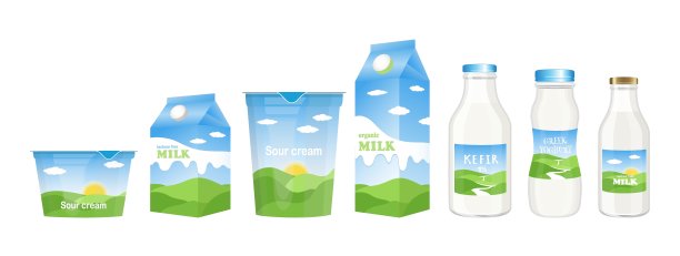 饮料牛奶酸奶果汁标签设计