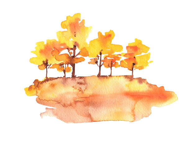 抽象艺术森林风景创意叶子装饰画