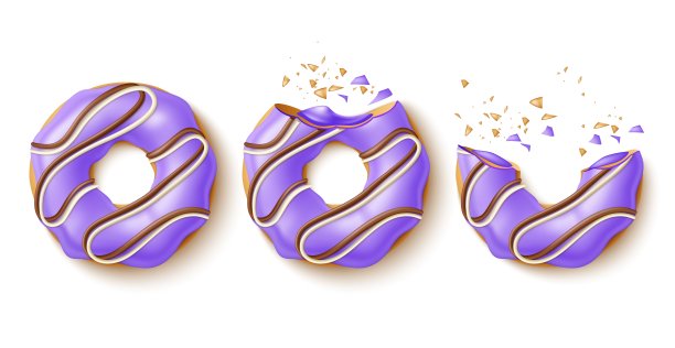 3d紫色甜甜圈